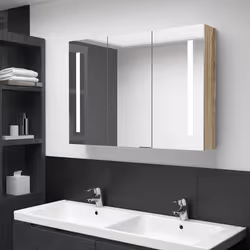 VidaXL 326529 miroir de salle de bain et armoire de rangement pour évier