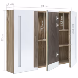 VidaXL 326529 miroir de salle de bain et armoire de rangement pour évier - Vue supplémentaire 8
