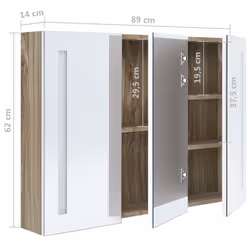 VidaXL 326530 miroir de salle de bain et armoire de rangement pour évier - Vue supplémentaire 8