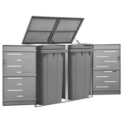 Vidaxl - Abri pour deux poubelles 138x77,5x112,5 cm Inox