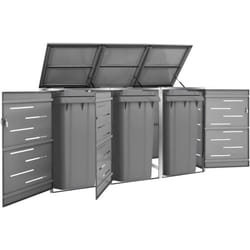 Vidaxl - Abri pour trois poubelles 207x77,5x112,5 cm Inox