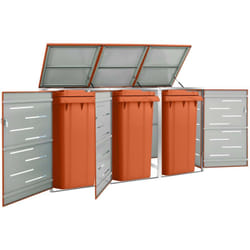 Vidaxl - Abri pour trois poubelles 207x77,5x115 cm Inox