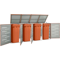 Vidaxl - Abri pour quatre poubelles 276,5x77,5x115,5 cm Inox