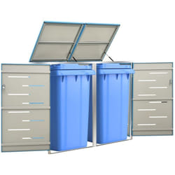 Vidaxl - Abri pour deux poubelles 138x77,5x115,5 cm Inox