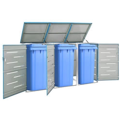 vidaXL Abri pour trois poubelles 207x77,5x112,5 cm Inox - TU