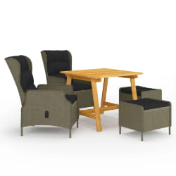 vidaXL Ensemble à manger de jardin 5 pcs Marron - TU