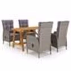 vidaXL Ensemble à manger de jardin 5 pcs Gris