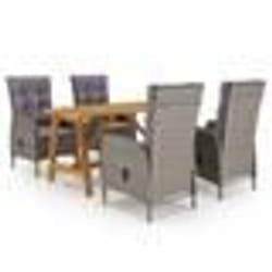 vidaXL Ensemble à manger de jardin 5 pcs Gris