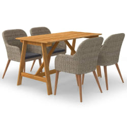 vidaXL Ensemble à manger de jardin 5 pcs Marron - TU