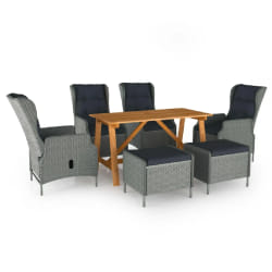 vidaXL Ensemble à manger de jardin 7 pcs Gris clair - TU
