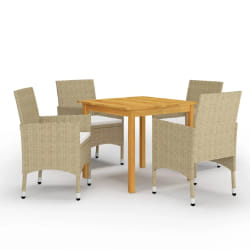 vidaXL Ensemble à manger de jardin 5 pcs Beige - TU