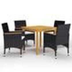 vidaXL Ensemble à manger de jardin 5 pcs Noir - TU