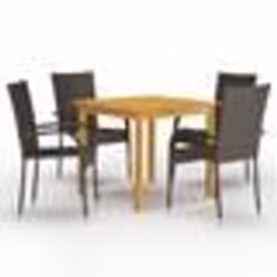 vidaXL Ensemble à manger de jardin 5 pcs Marron - TU