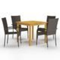 vidaXL Ensemble à manger de jardin 5 pcs Marron - TU