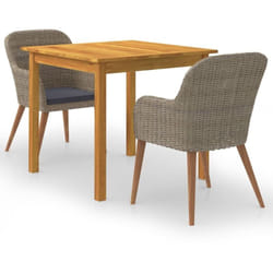 Vidaxl - Ensemble à manger de jardin 3 pcs Marron