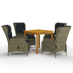 vidaXL Ensemble à manger de jardin 5 pcs Marron - TU