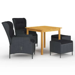 vidaXL Ensemble à manger de jardin 5 pcs Gris foncé - TU