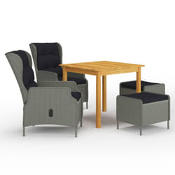 vidaXL Ensemble à manger de jardin 5 pcs Gris clair - TU