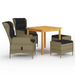 vidaXL Ensemble à manger de jardin 5 pcs Marron - TU