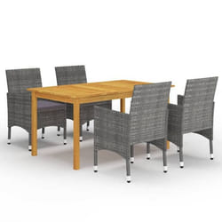 vidaXL Ensemble à manger de jardin 5 pcs Gris - TU