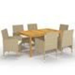 vidaXL Ensemble à manger de jardin 7 pcs Beige - TU