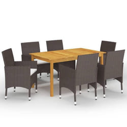 vidaXL Ensemble à manger de jardin 7 pcs Marron - TU