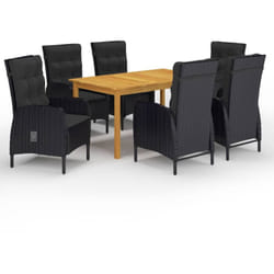 Vidaxl - Ensemble à manger de jardin 7 pcs Noir
