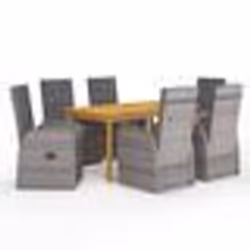 vidaXL Ensemble à manger de jardin 7 pcs Gris - TU