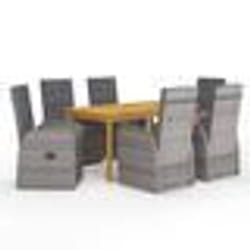 vidaXL Ensemble à manger de jardin 7 pcs Gris - TU