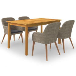 vidaXL Ensemble à manger de jardin 5 pcs Marron - TU