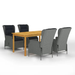 vidaXL Ensemble à manger de jardin 5 pcs Gris clair - TU