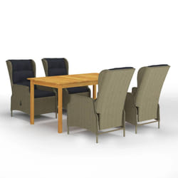 vidaXL Ensemble à manger de jardin 5 pcs Marron - TU