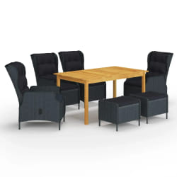 vidaXL Ensemble à manger de jardin 7 pcs Gris foncé - TU