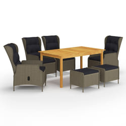 vidaXL Ensemble à manger de jardin 7 pcs Marron - TU