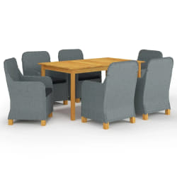 vidaXL Ensemble à manger de jardin 7 pcs Gris clair - TU