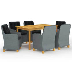 vidaXL Ensemble à manger de jardin 7 pcs Gris clair - TU