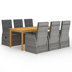 vidaXL Ensemble à manger de jardin 7 pcs Gris - TU