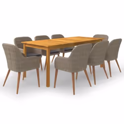 vidaXL Ensemble à manger de jardin 9 pcs Marron - TU
