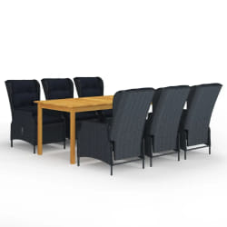 vidaXL Ensemble à manger de jardin 7 pcs Gris foncé - TU