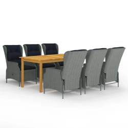 vidaXL Ensemble à manger de jardin 7 pcs Gris clair - TU