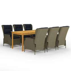 vidaXL Ensemble à manger de jardin 7 pcs Marron - TU