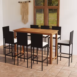 Cet ensemble de bar de jardin a un design élégant et sera le point de mire de votre jardin, patio ou terrasse. La table est f ...