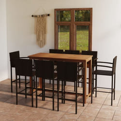 Vidaxl - Ensemble de bar de jardin 9 pcs Marron