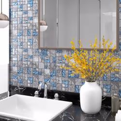 Ces carreaux de mosaïque, en verre, sont excellents pour décorer les murs de la salle de bain, du salon et de la cuisine. Ave ...