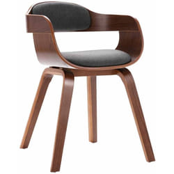 vidaXL Chaise de salle à manger Gris foncé Bois courbé et tissu