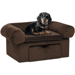 Canapé pour chien avec tiroir Marron 75x50x38 cm Peluche Vidaxl