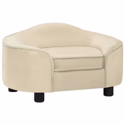 vidaXL Canapé pour chien Crème 67x47x36 cm Peluche