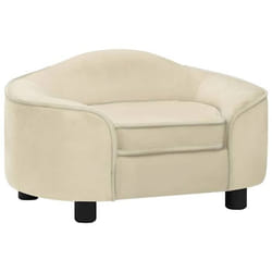 vidaXL Canapé pour chien Crème 67x47x36 cm Peluche