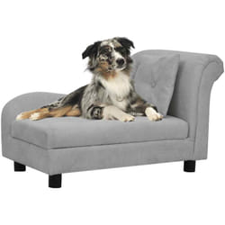Canapé pour chien avec oreiller Gris 83x44x44 cm Peluche