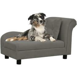 Canapé pour chien avec oreiller Gris foncé 83x44x44 cm Peluche Vidaxl